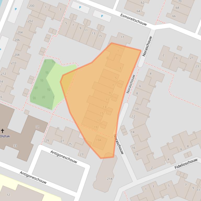 Kaart van postcodegebied 2726LA.