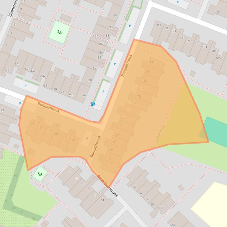 Kaart van postcodegebied 2726RZ.