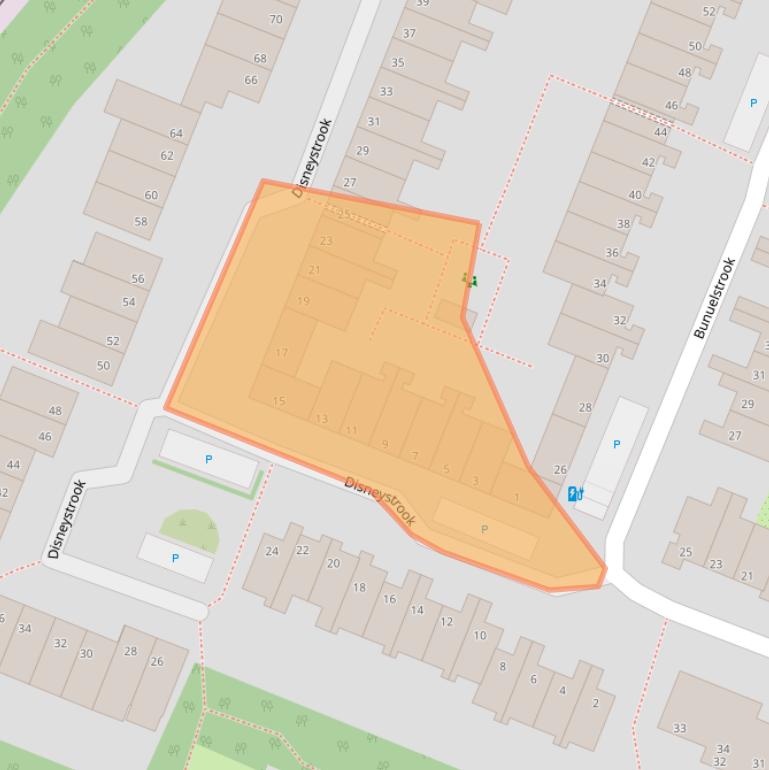 Kaart van postcodegebied 2726SN.