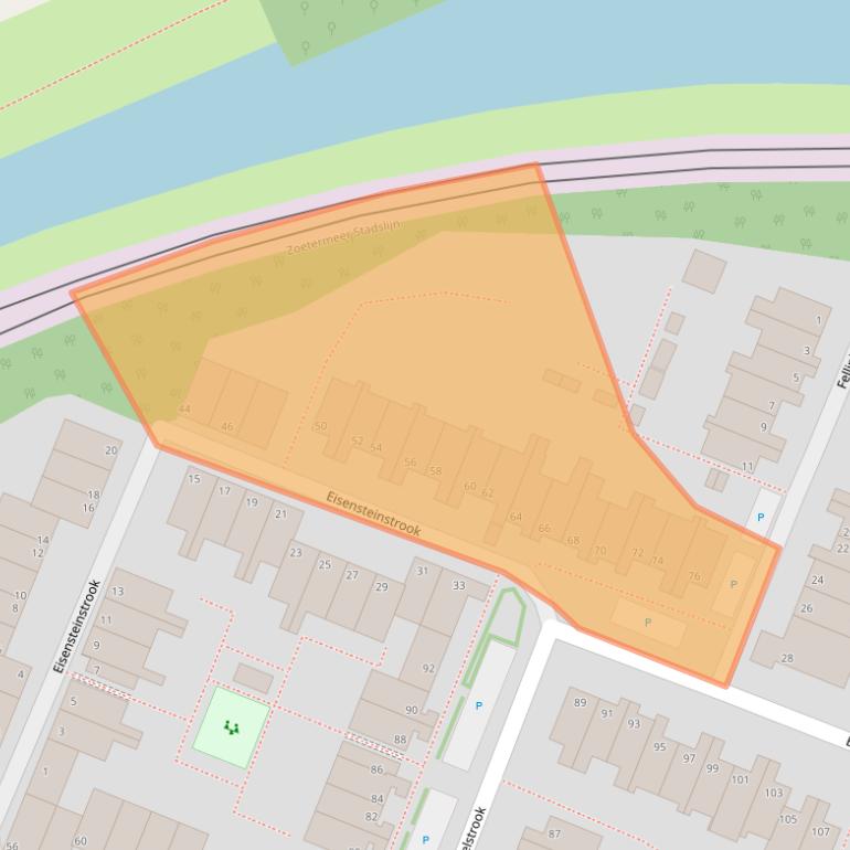 Kaart van postcodegebied 2726SZ.