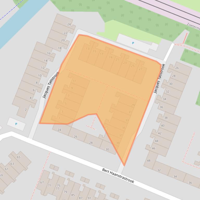 Kaart van postcodegebied 2726TP.