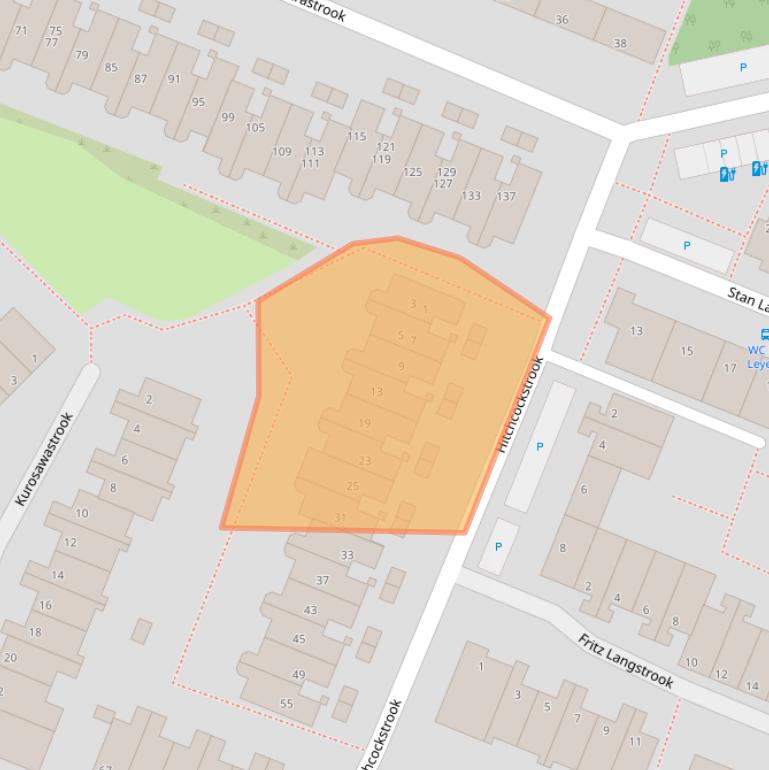 Kaart van postcodegebied 2726VJ.