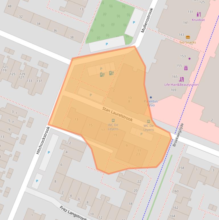 Kaart van postcodegebied 2726VZ.