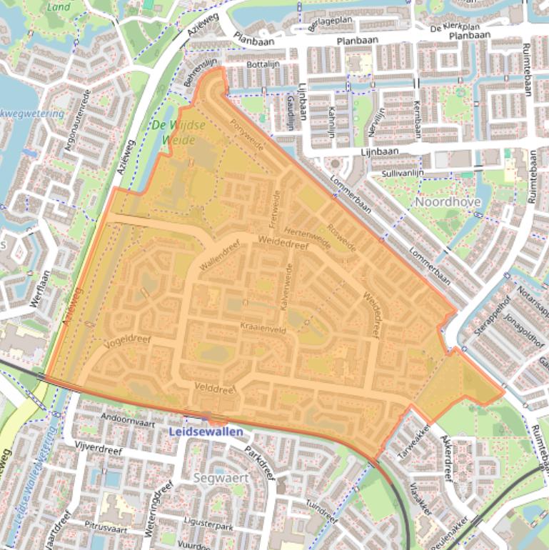 Kaart van postcodegebied 2727.