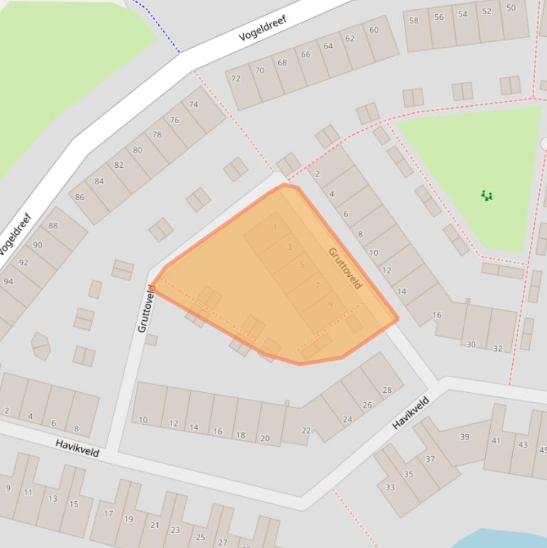 Kaart van postcodegebied 2727AD.