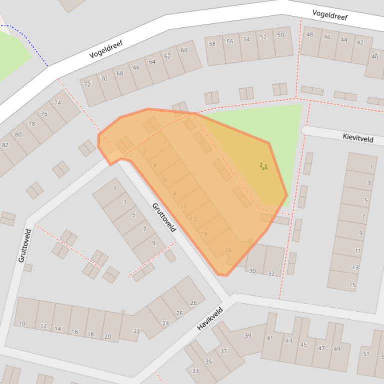 Kaart van postcodegebied 2727AE.