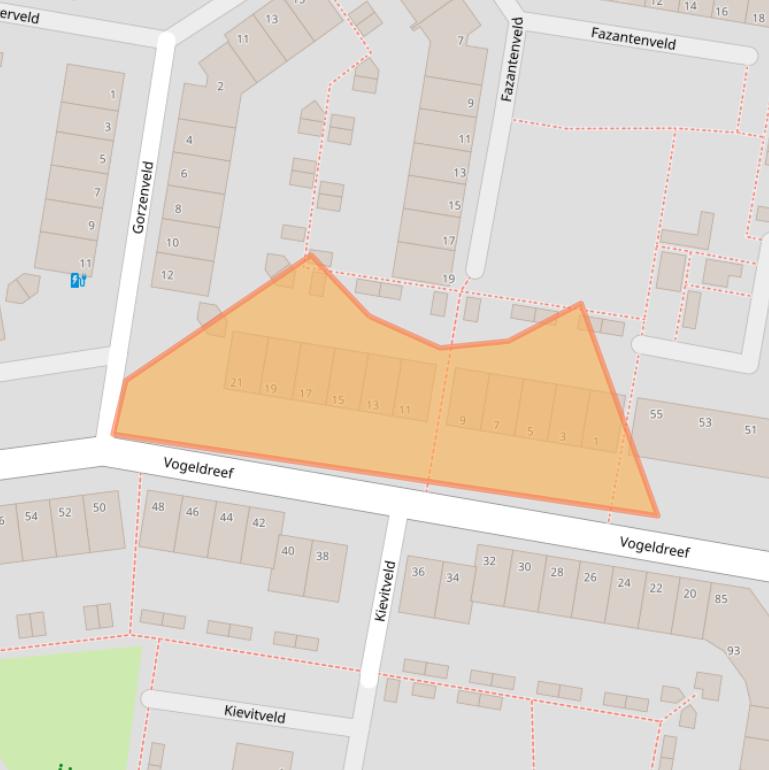 Kaart van postcodegebied 2727AL.
