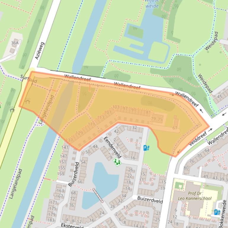 Kaart van postcodegebied 2727BB.