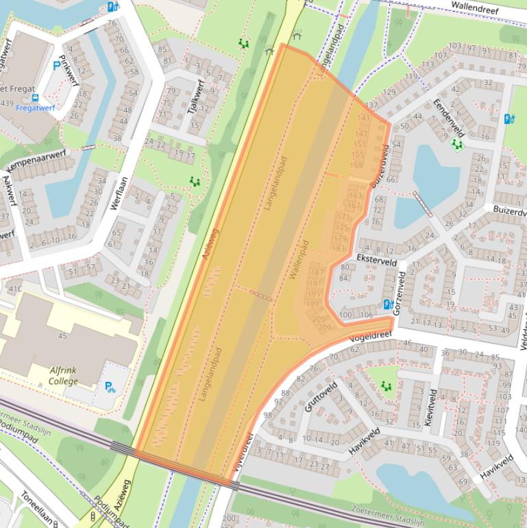 Kaart van postcodegebied 2727BC.
