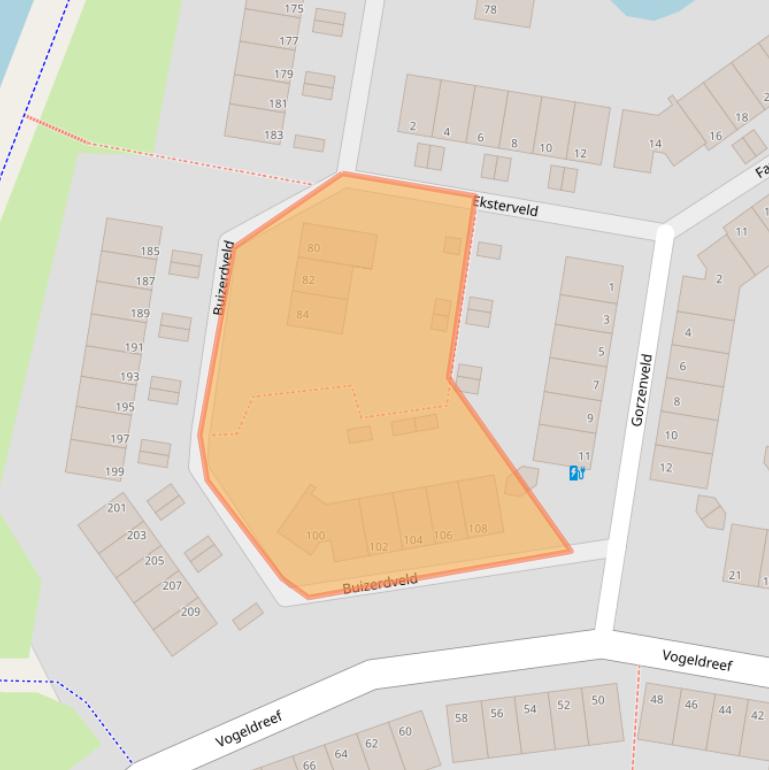 Kaart van postcodegebied 2727BG.