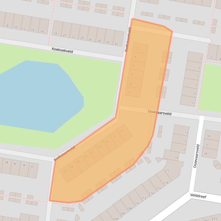 Kaart van postcodegebied 2727BV.