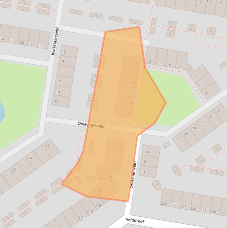 Kaart van postcodegebied 2727BX.