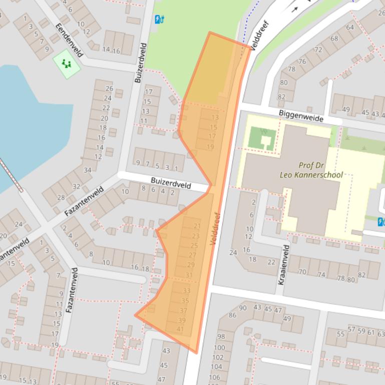 Kaart van postcodegebied 2727CA.