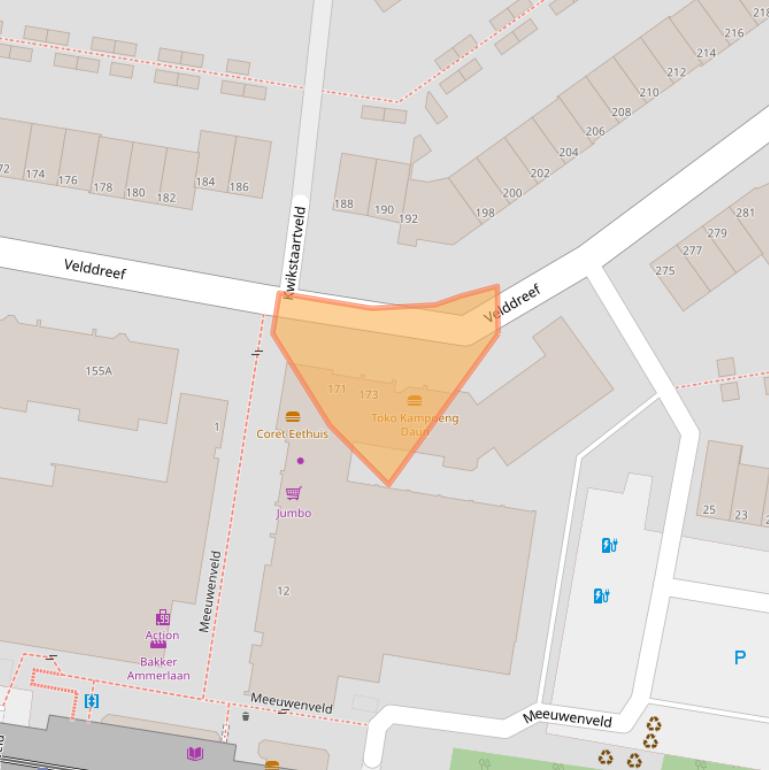 Kaart van postcodegebied 2727CE.