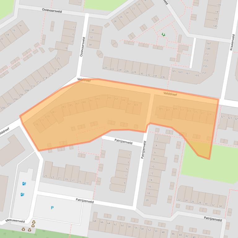 Kaart van postcodegebied 2727CH.