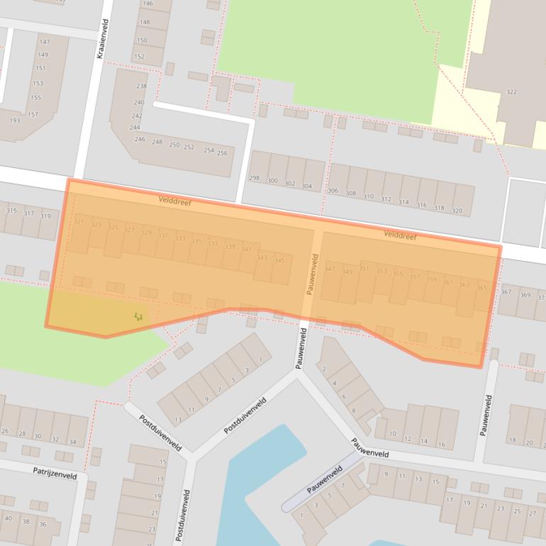 Kaart van postcodegebied 2727CJ.