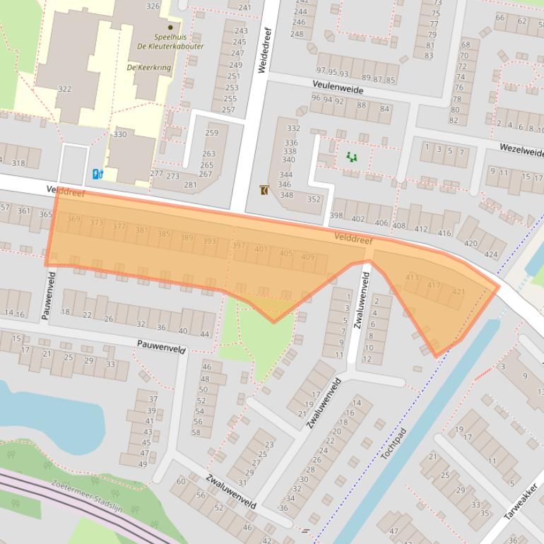 Kaart van postcodegebied 2727CK.