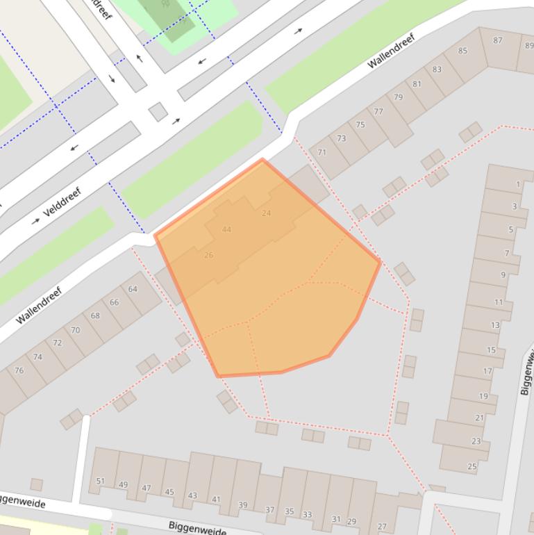 Kaart van postcodegebied 2727CL.