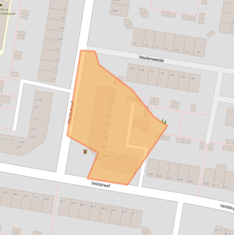 Kaart van postcodegebied 2727CW.