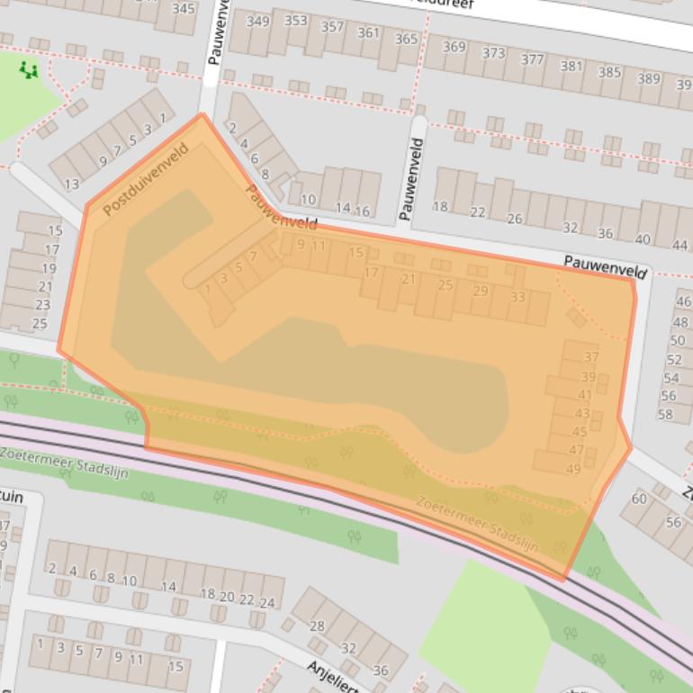 Kaart van postcodegebied 2727DD.