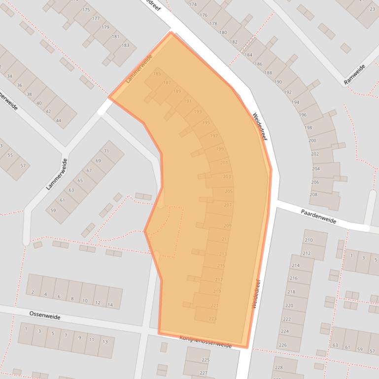 Kaart van postcodegebied 2727EE.