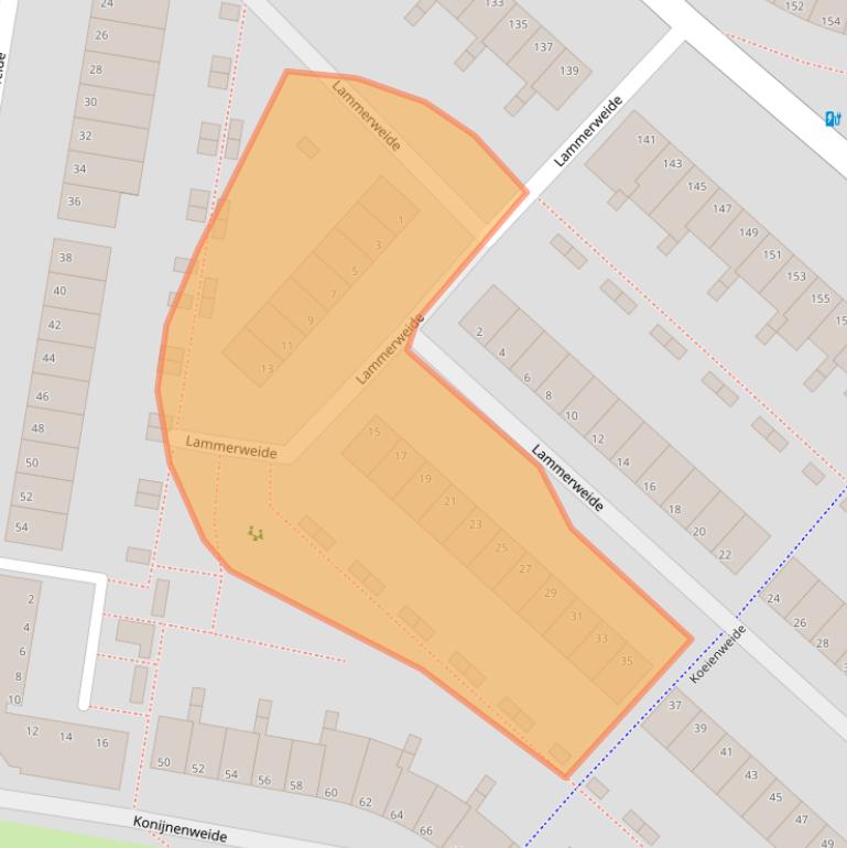 Kaart van postcodegebied 2727ET.