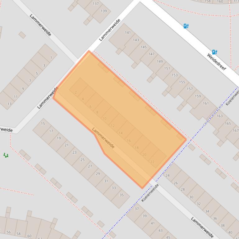 Kaart van postcodegebied 2727EW.