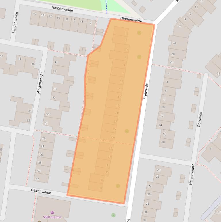 Kaart van postcodegebied 2727HG.