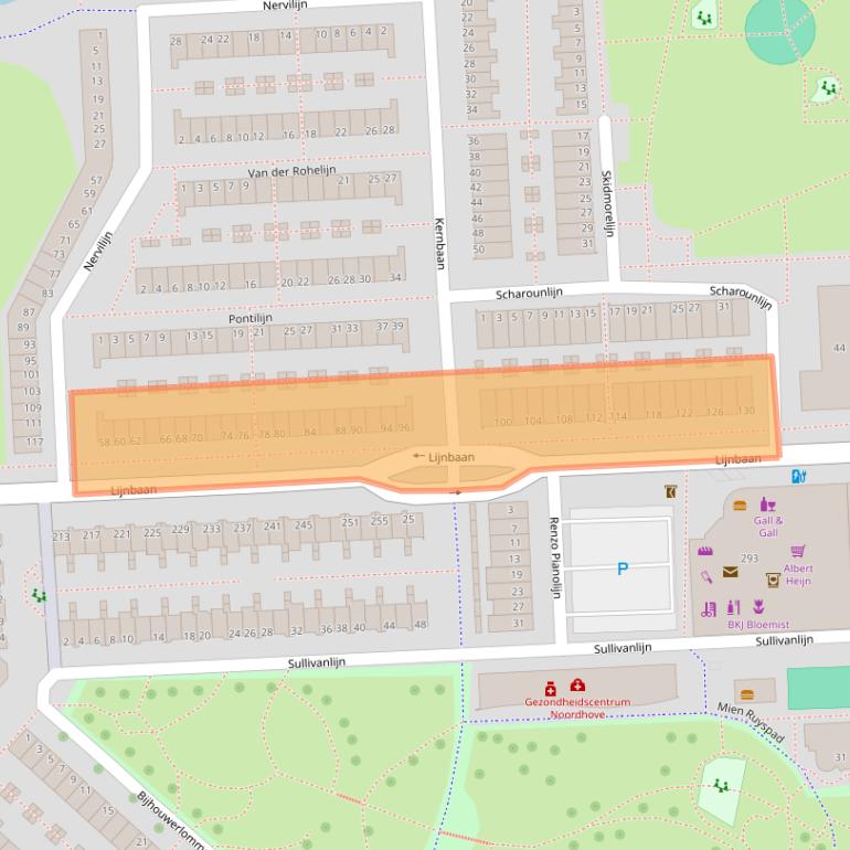 Kaart van postcodegebied 2728AK.