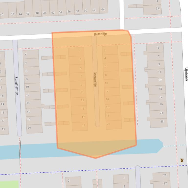 Kaart van postcodegebied 2728AT.