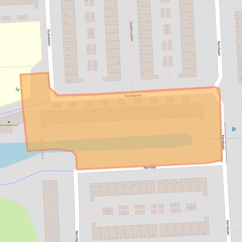 Kaart van postcodegebied 2728DE.