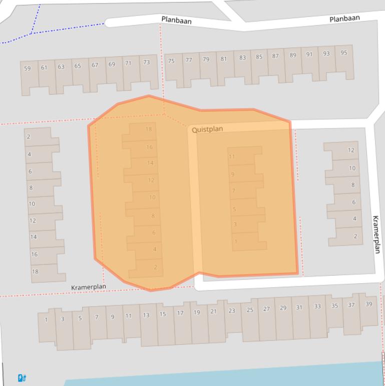 Kaart van postcodegebied 2728DJ.