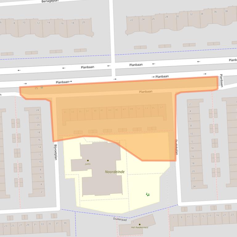 Kaart van postcodegebied 2728EA.