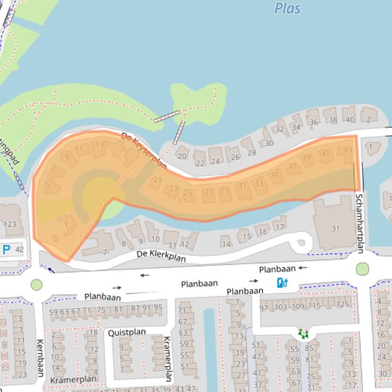 Kaart van postcodegebied 2728EJ.