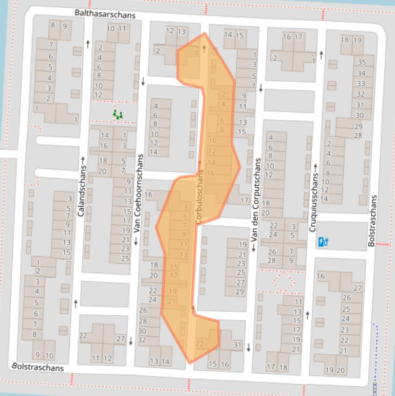 Kaart van postcodegebied 2728EV.