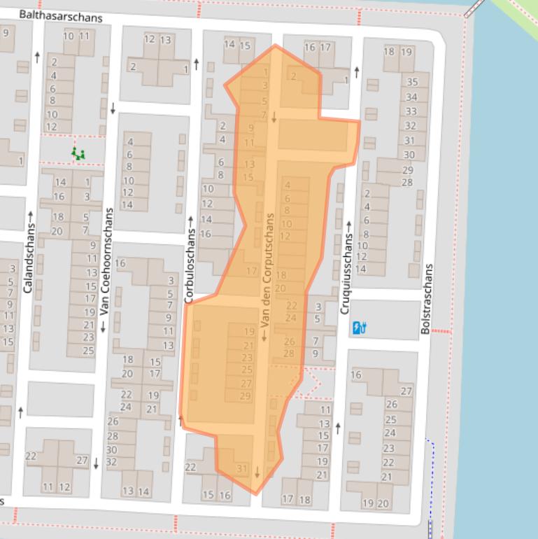 Kaart van postcodegebied 2728EW.