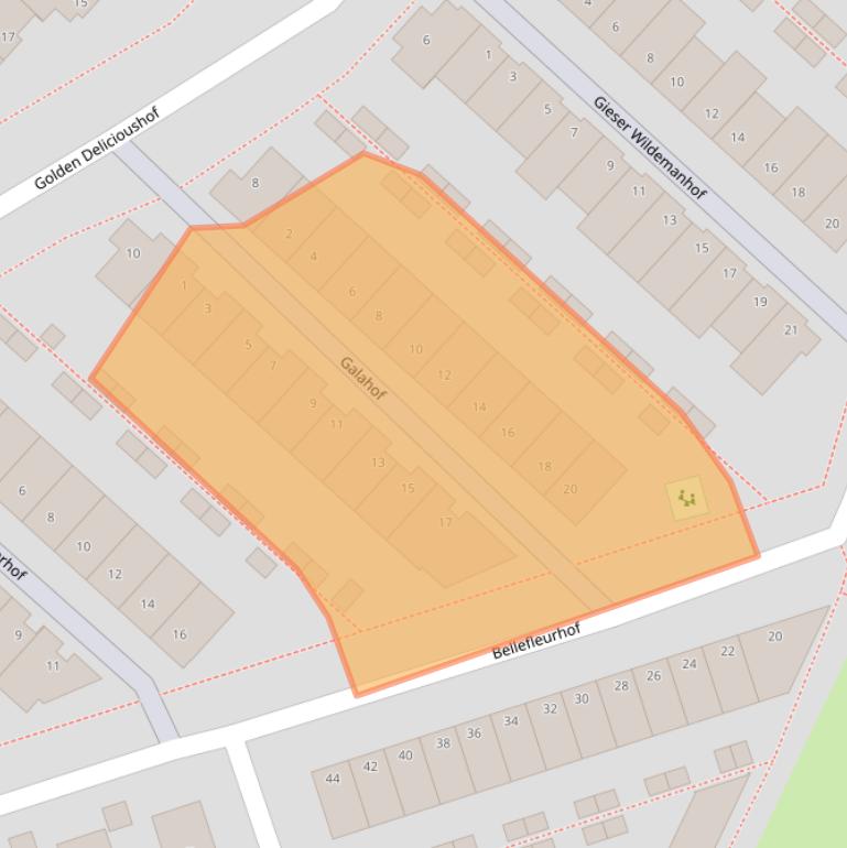 Kaart van postcodegebied 2728KE.