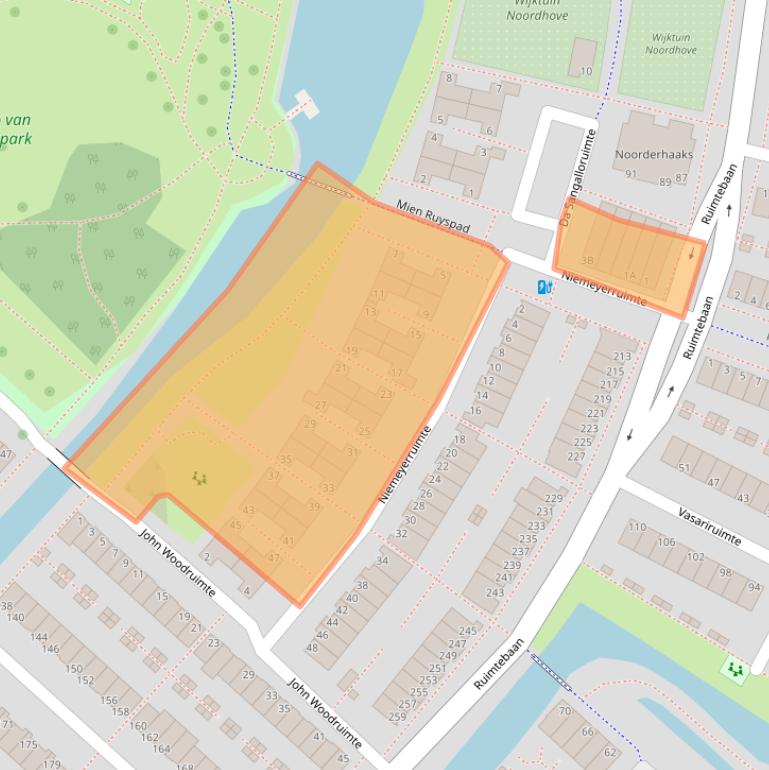 Kaart van postcodegebied 2728NA.