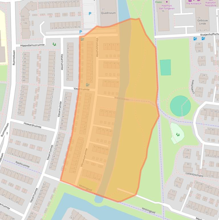 Kaart van postcodegebied 2728NZ.