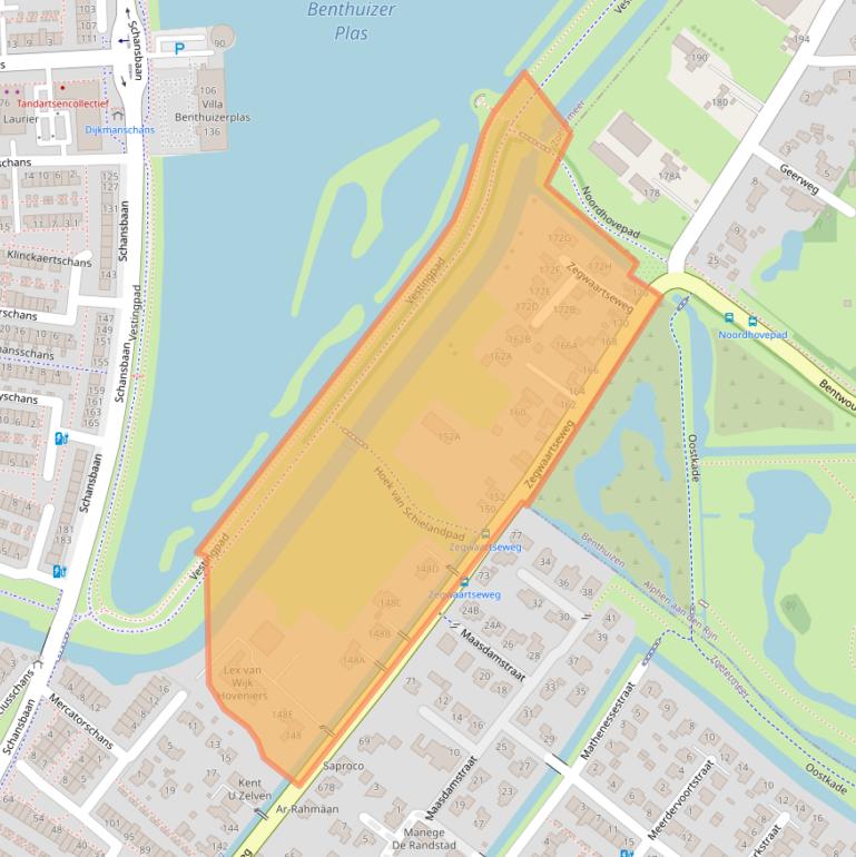 Kaart van postcodegebied 2728PC.