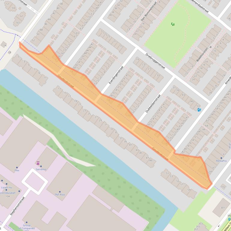 Kaart van postcodegebied 2729AB.