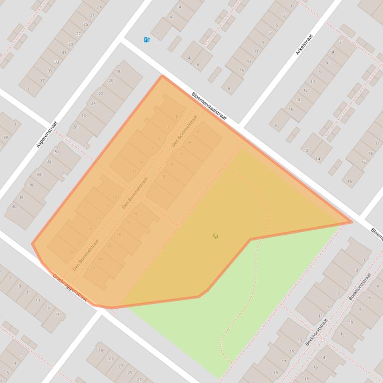 Kaart van postcodegebied 2729AJ.