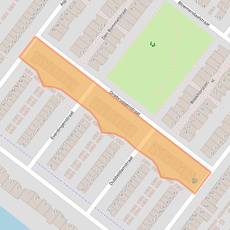 Kaart van postcodegebied 2729AL.