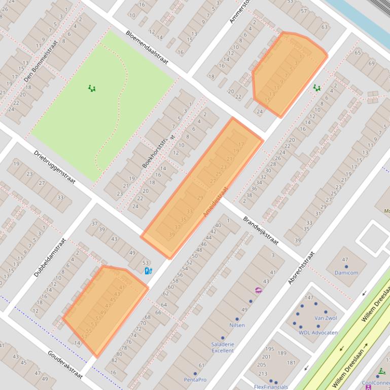 Kaart van postcodegebied 2729AS.