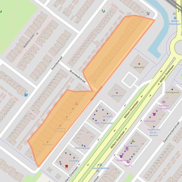 Kaart van postcodegebied 2729AW.