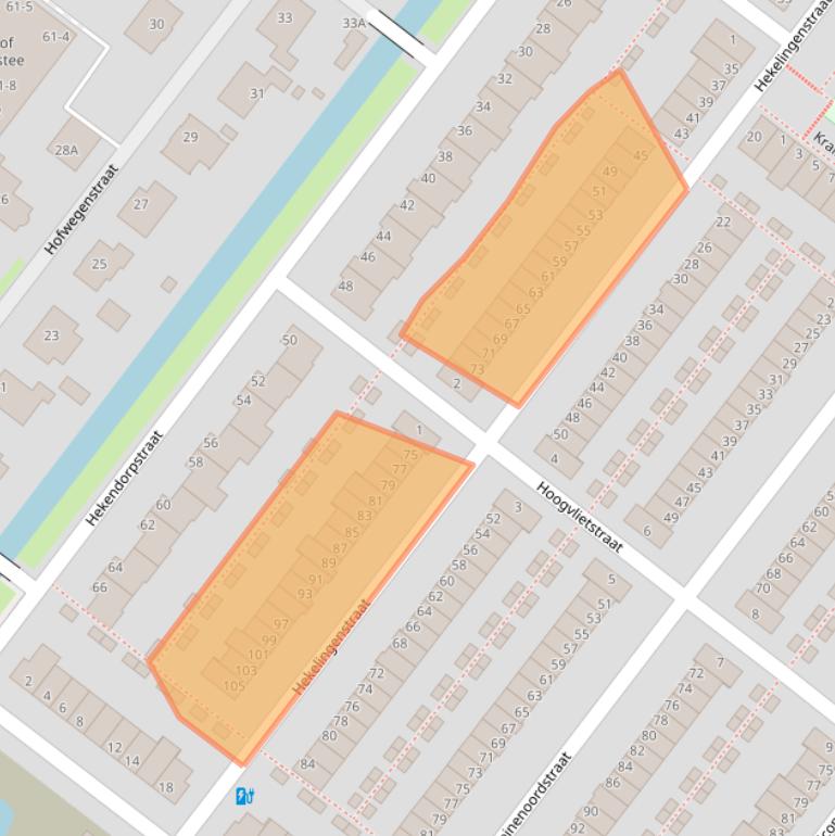 Kaart van postcodegebied 2729BH.