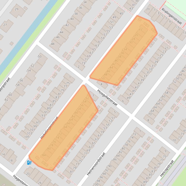 Kaart van postcodegebied 2729BK.