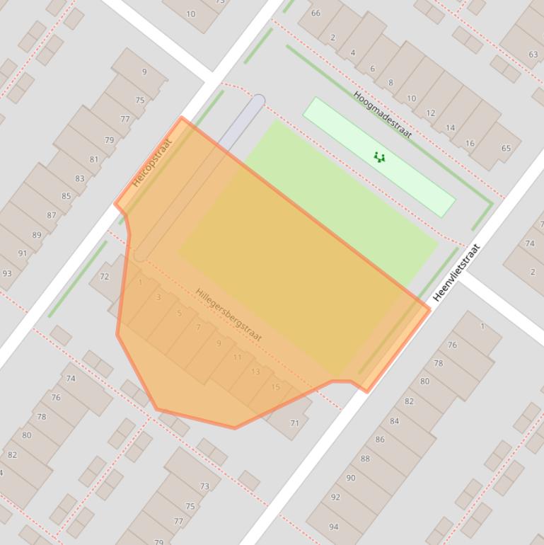 Kaart van postcodegebied 2729CA.