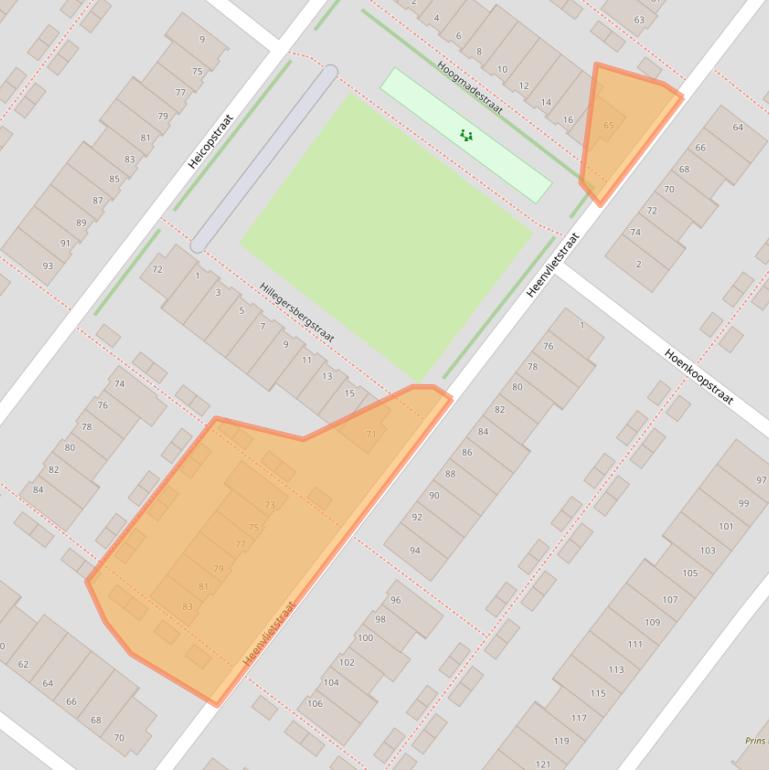 Kaart van postcodegebied 2729CD.