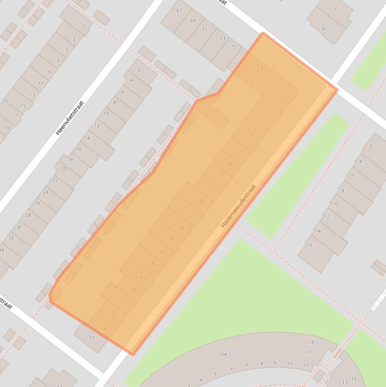 Kaart van postcodegebied 2729CJ.